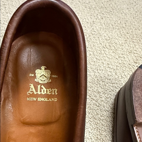 Alden Men's Rich Brown Leather Slip-Ons - Picture 2 of 7